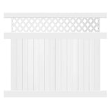 Weatherables Glenshire 6 ft. H x 6 ft. W White Vinyl Lattice Top Fence Panel Kit