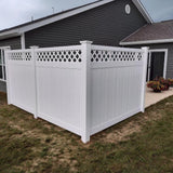 Weatherables Glenshire 6 ft. H x 6 ft. W White Vinyl Lattice Top Fence Panel Kit