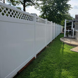 Weatherables Glenshire 6 ft. H x 6 ft. W White Vinyl Lattice Top Fence Panel Kit