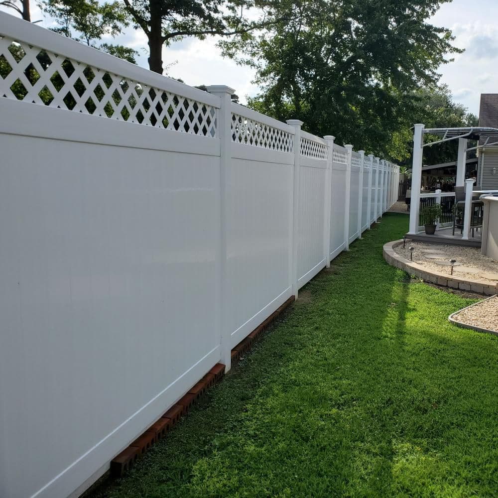 Weatherables Glenshire 6 ft. H x 8 ft. W White Vinyl Lattice Top Fence Panel Kit
