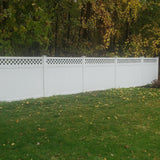 Weatherables Glenshire 6 ft. H x 8 ft. W White Vinyl Lattice Top Fence Panel Kit
