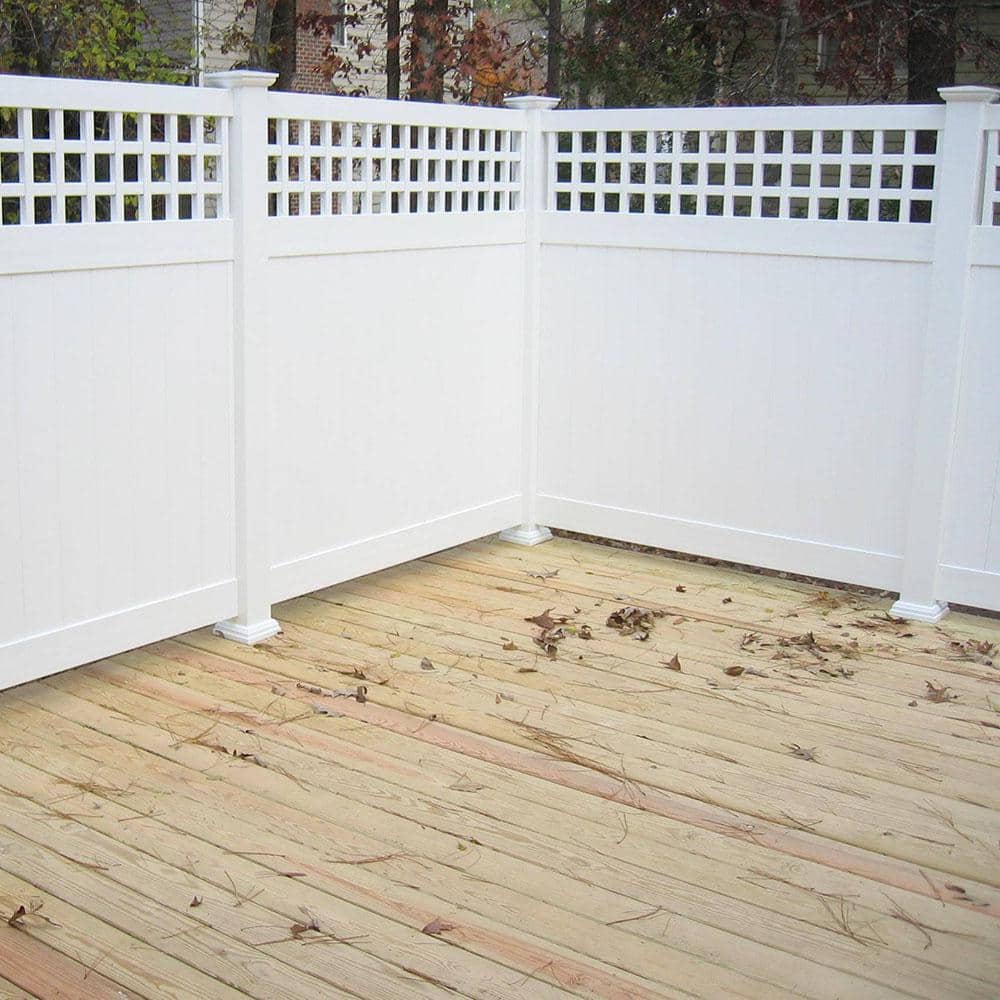 Weatherables Gideon 6 ft. H x 6 ft. W White Vinyl Privacy Fence Panel Kit