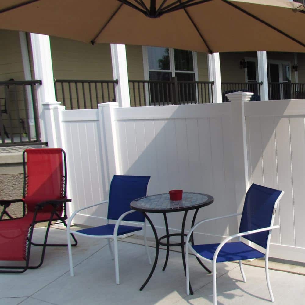 Weatherables Savannah 5 ft. H x 6 ft. W White Vinyl Privacy Fence Panel Kit