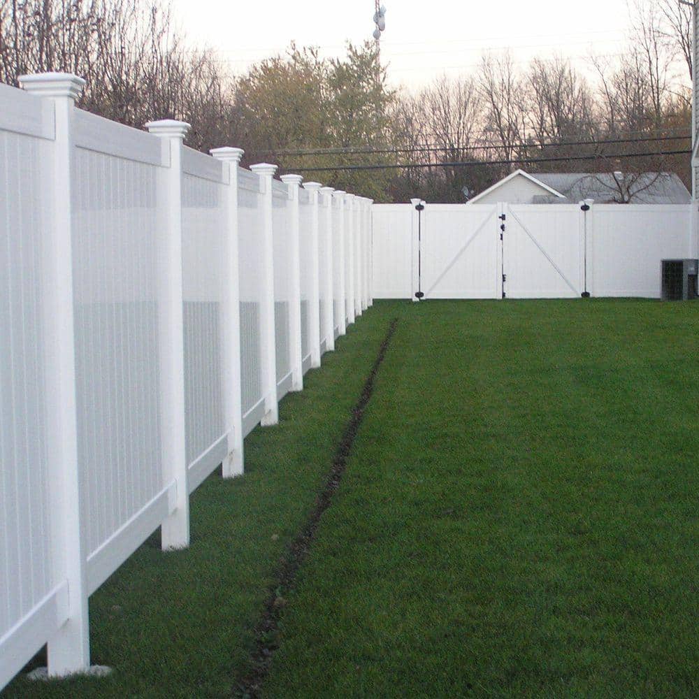 Weatherables Savannah 5 ft. H x 8 ft. W White Vinyl Privacy Fence Panel Kit