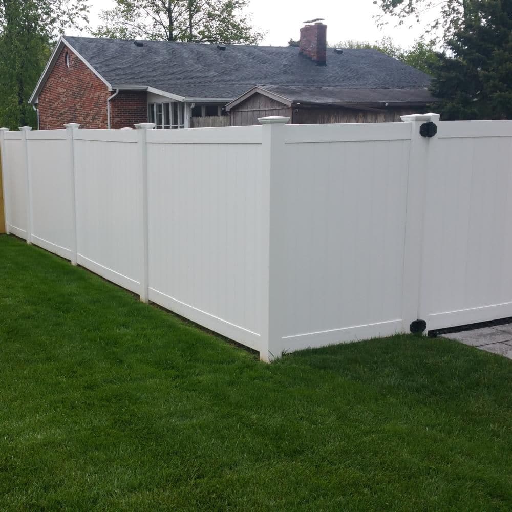 Weatherables Savannah 6 ft. H x 8 ft. W White Vinyl Privacy Fence Panel Kit