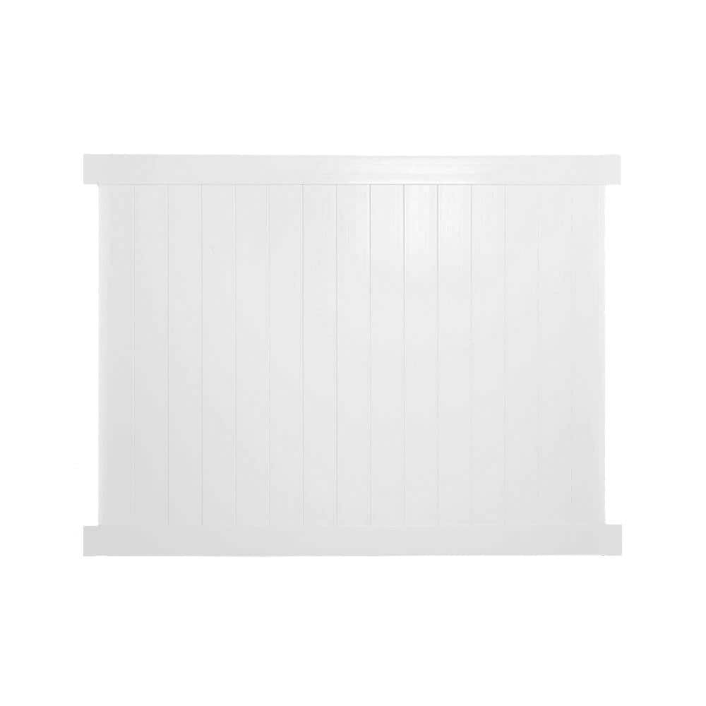 Weatherables Savannah 6 ft. H x 8 ft. W White Vinyl Privacy Fence Panel Kit
