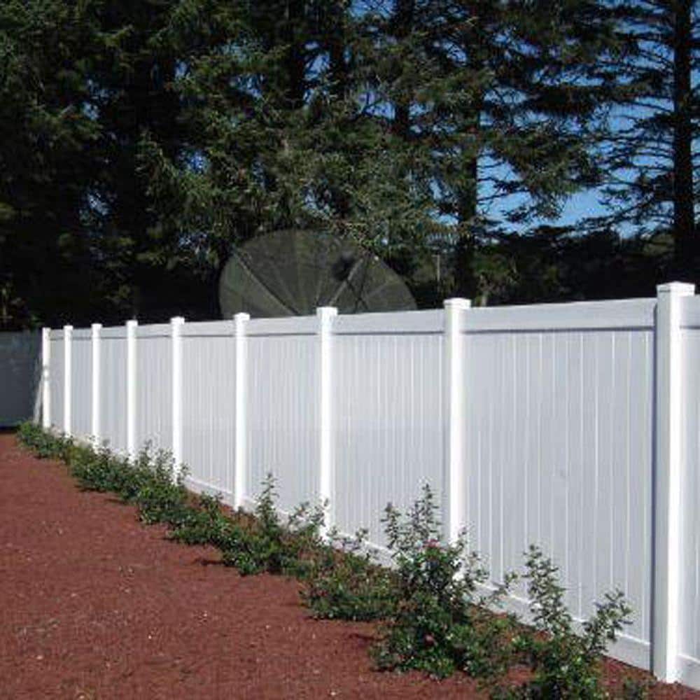 Weatherables Savannah 6 ft. H x 8 ft. W White Vinyl Privacy Fence Panel Kit