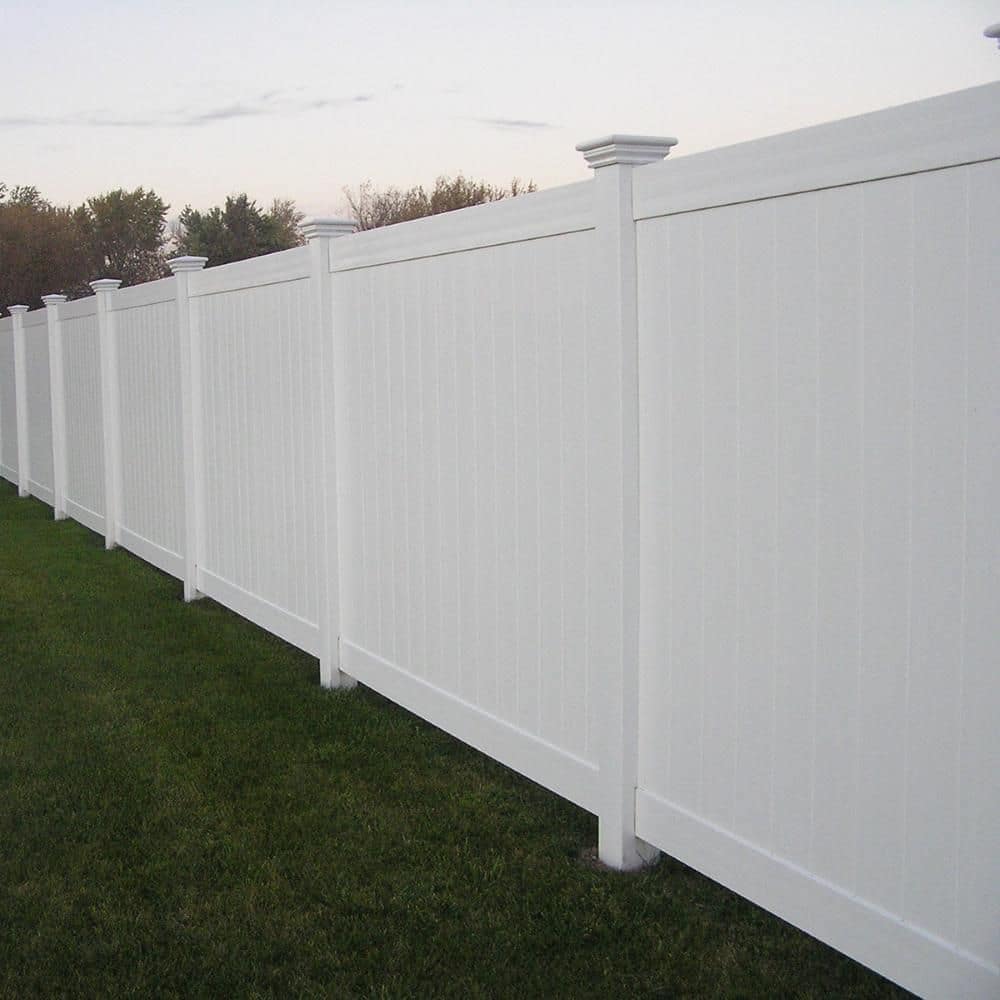 Weatherables Savannah 6 ft. H x 8 ft. W White Vinyl Privacy Fence Panel Kit
