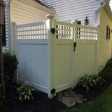 Weatherables Gideon 7 ft. H x 8 ft. W White Vinyl Square Lattice Top Privacy Fence Panel Kit