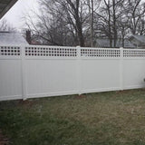 Weatherables Gideon 7 ft. H x 8 ft. W White Vinyl Square Lattice Top Privacy Fence Panel Kit