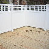 Weatherables Gideon 7 ft. H x 8 ft. W White Vinyl Square Lattice Top Privacy Fence Panel Kit