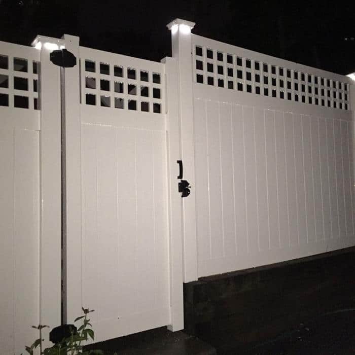 Weatherables Gideon 7 ft. H x 8 ft. W White Vinyl Square Lattice Top Privacy Fence Panel Kit