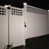 Weatherables Gideon 7 ft. H x 8 ft. W White Vinyl Square Lattice Top Privacy Fence Panel Kit