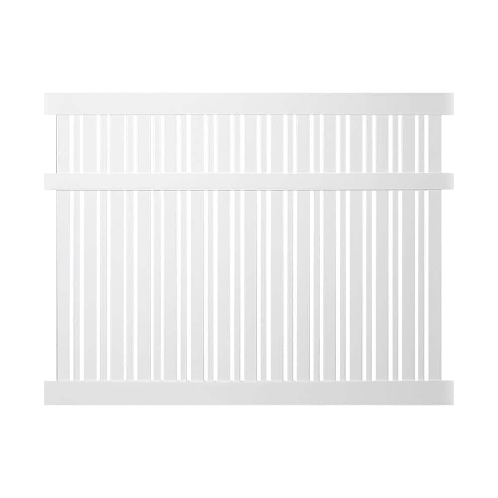 Weatherables Davenport 6 ft. H x 6 ft. W White Vinyl Semi-Privacy Fence Panel Kit