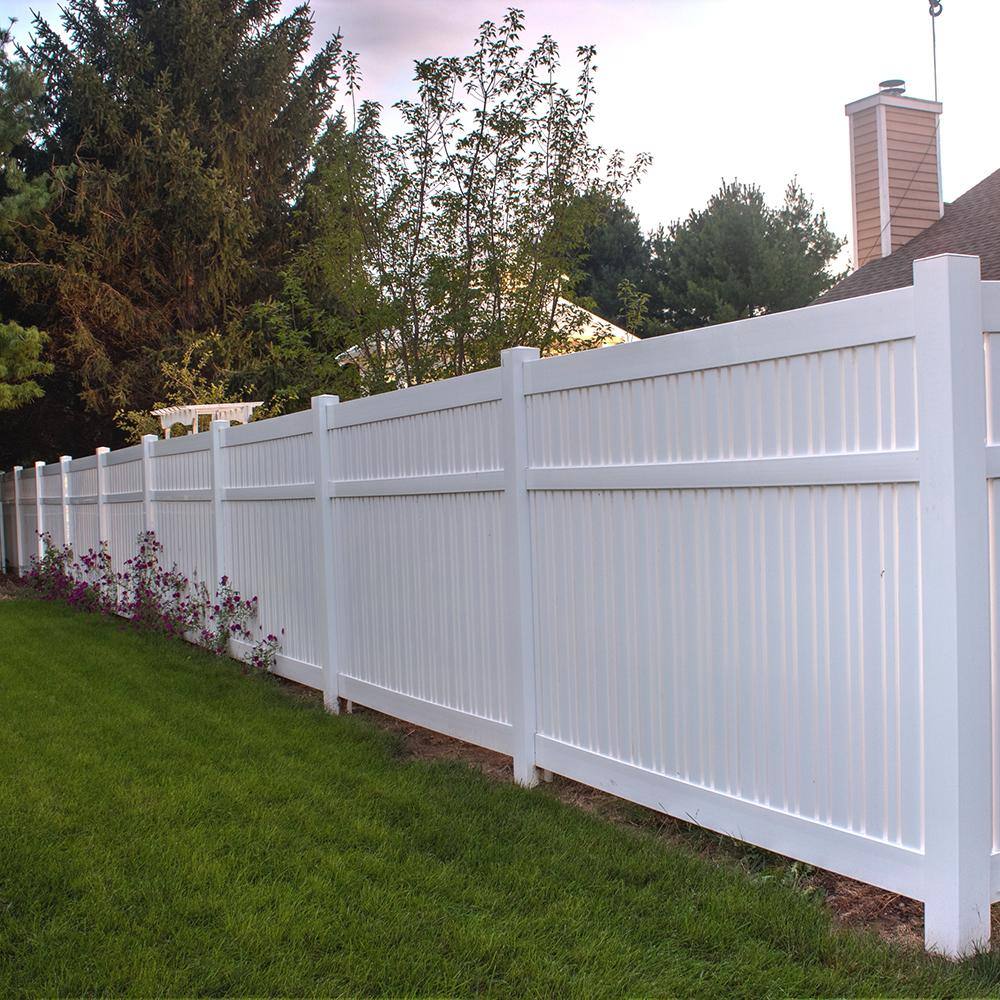 Weatherables Davenport 6 ft. H x 6 ft. W White Vinyl Semi-Privacy Fence Panel Kit