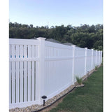 Weatherables 72 in. H x 132 ft. L Huntington White Vinyl Flat Top Complete Semi-Privacy Fence Project Pack