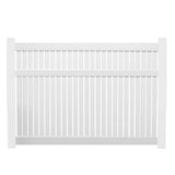 Weatherables 72 in. H x 132 ft. L Huntington White Vinyl Flat Top Complete Semi-Privacy Fence Project Pack