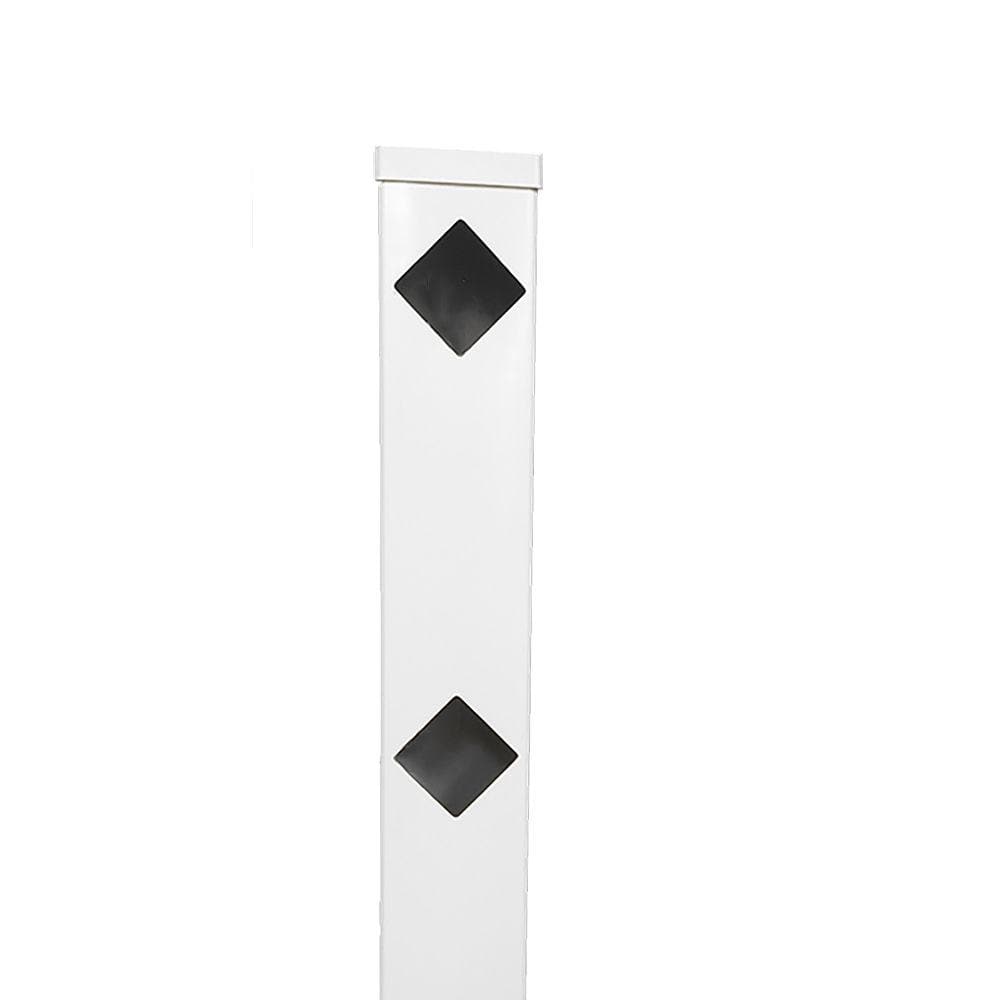 Weatherables Diamond 5x5x6 White Vinyl Fence End Post - Fade Resistant & Durable