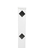 Weatherables Diamond 5x5x6 White Vinyl Fence End Post - Fade Resistant & Durable