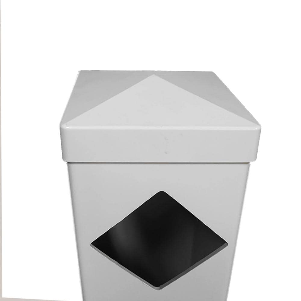 Weatherables Diamond 5x5x6 White Vinyl Fence End Post - Fade Resistant & Durable