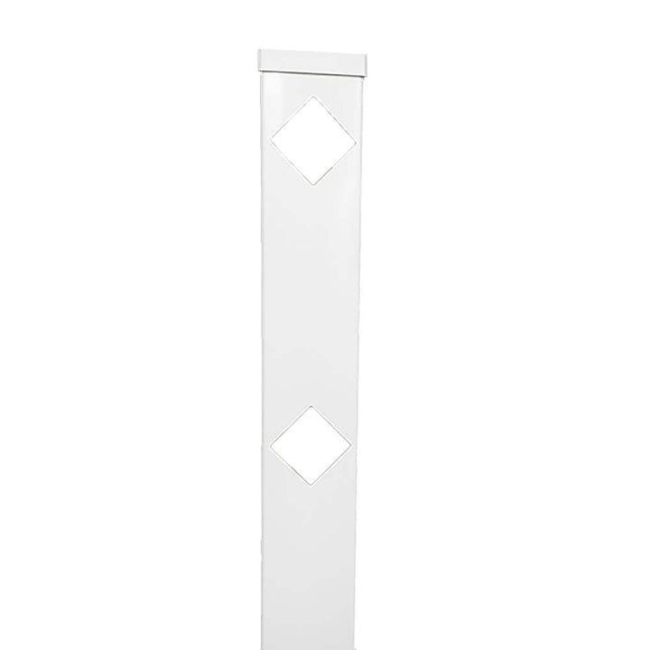 Weatherables Diamond White Vinyl Fence Line Post 5 in. x 5 in. x 6 ft.