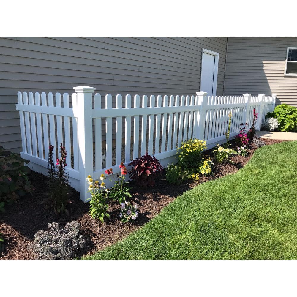 Weatherables 4 in. x 4 in. x 6 ft. White Vinyl Fence Corner Post