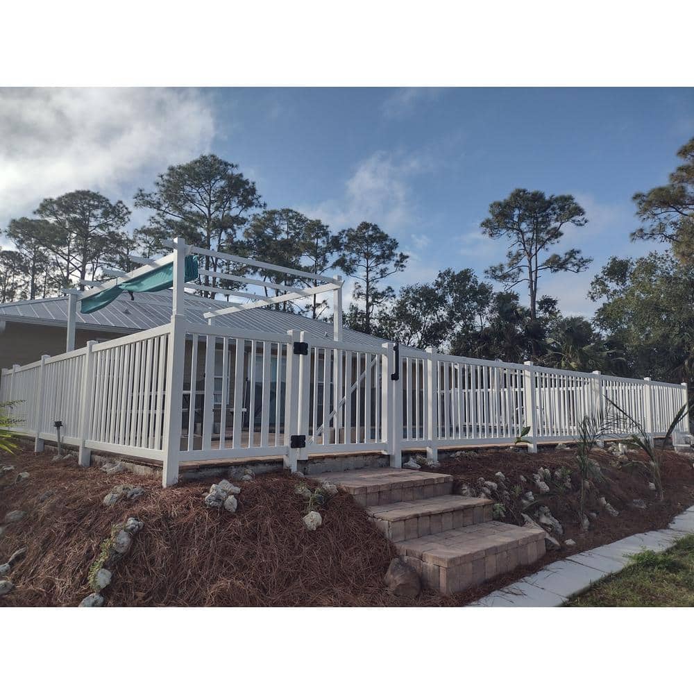 Weatherables 4 in. x 4 in. x 6 ft. White Vinyl Fence Corner Post