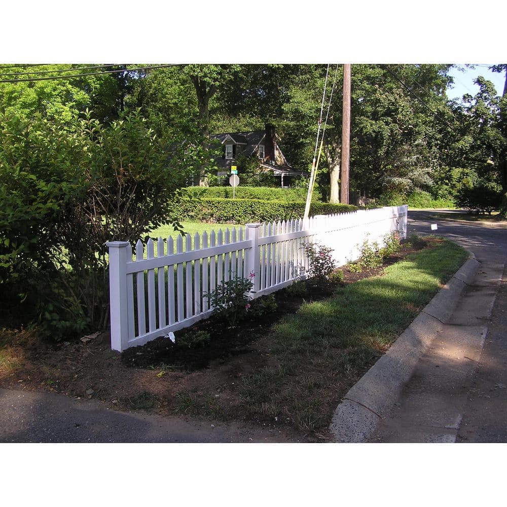 Weatherables 4 in. x 4 in. x 6 ft. White Vinyl Fence End Post