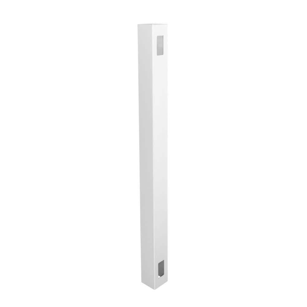 Weatherables 4 in. x 4 in. x 6 ft. White Vinyl Fence End Post