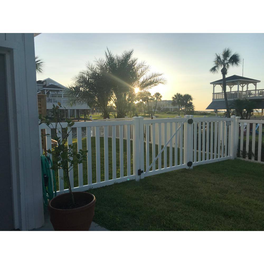Weatherables 4 in. x 4 in. x 7 ft. Vinyl Fence Gate Blank Post