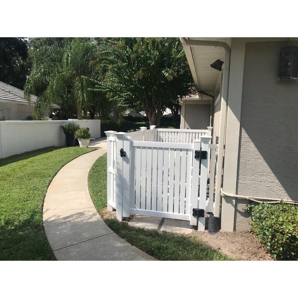 Weatherables 4 in. x 4 in. x 7 ft. Vinyl Fence Gate Blank Post