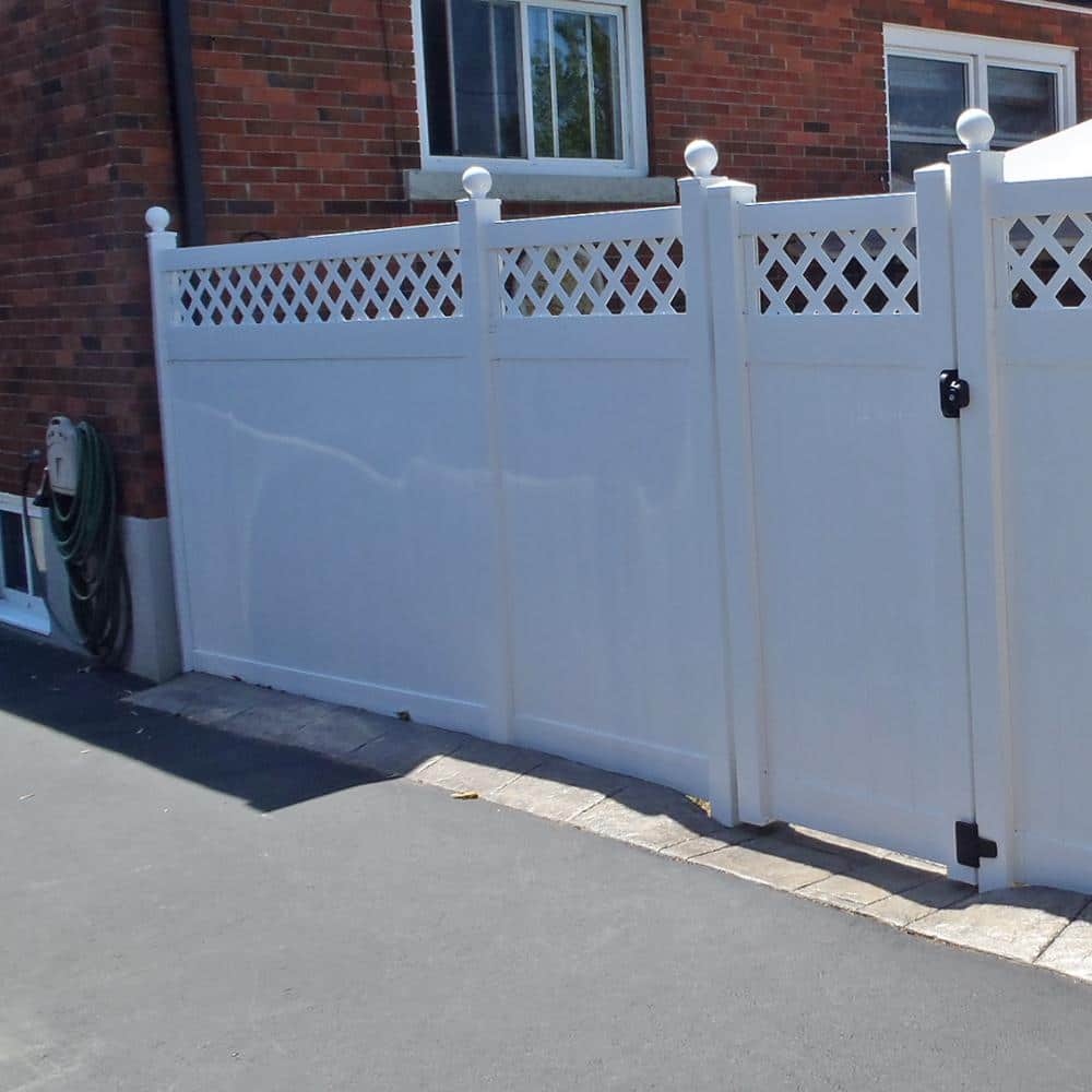 Weatherables 5 in. x 5 in. x 9 ft. Vinyl Fence Gate End Post