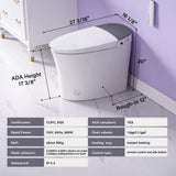 WELLFOR ARLO ADA Elongated LED Smart Bidet Toilet with Auto Open/Close/Flush