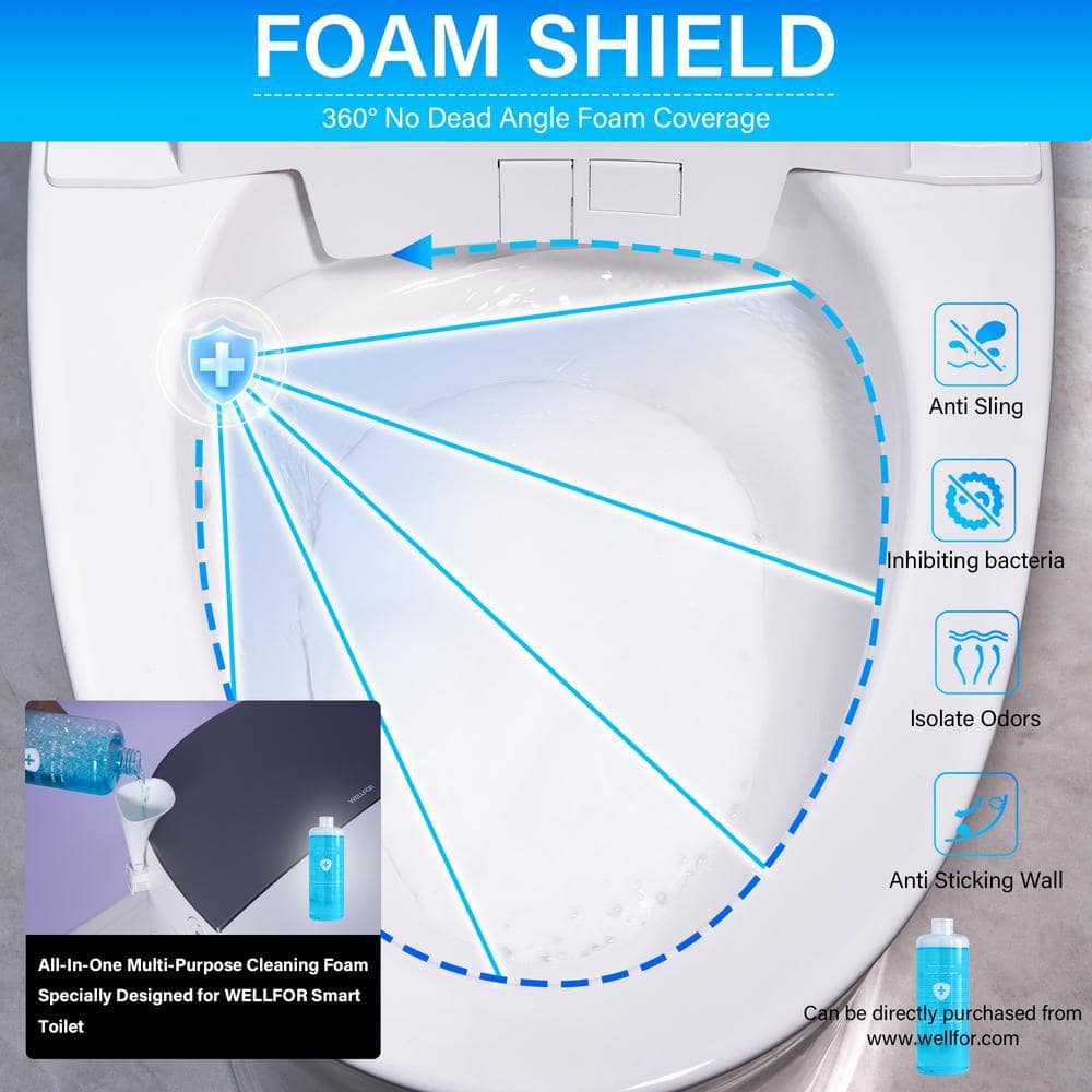 WELLFOR ARLO ADA Elongated LED Smart Bidet Toilet with Auto Open/Close/Flush