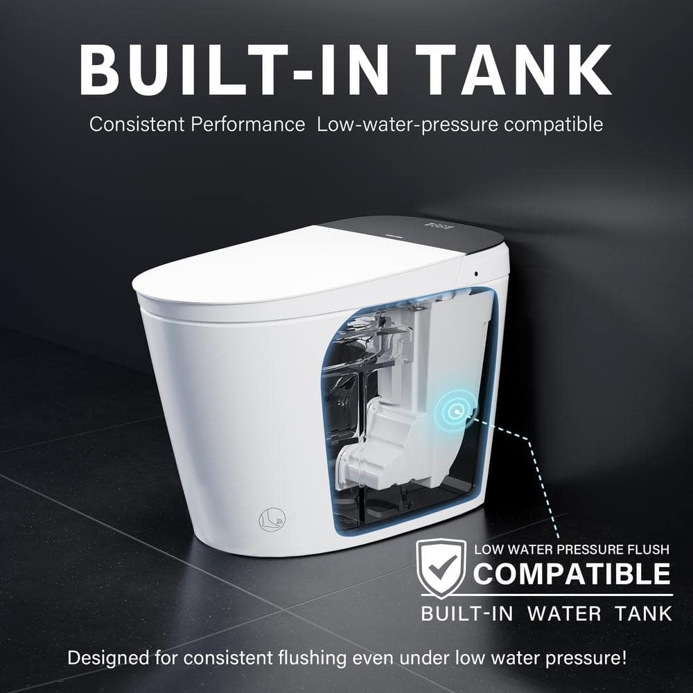 WELLFOR Nova Elongated Built-in Tank Smart Toilet Bidet in White - ADA Compliant, Auto Flush, Energy Efficient