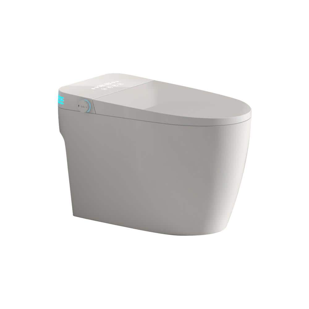 WELLFOR Elongated Smart Bidet Toilet with Voice Control and Bubble Shield, 1.28 GPF, White