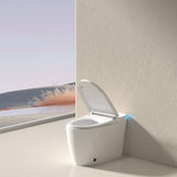 WELLFOR Elongated Smart Bidet Toilet with Voice Control and Bubble Shield, 1.28 GPF, White