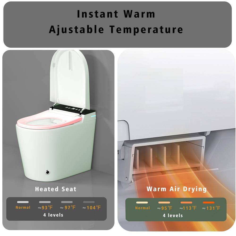 WELLFOR Elongated Smart Bidet Toilet with Auto Features and Heated Seat