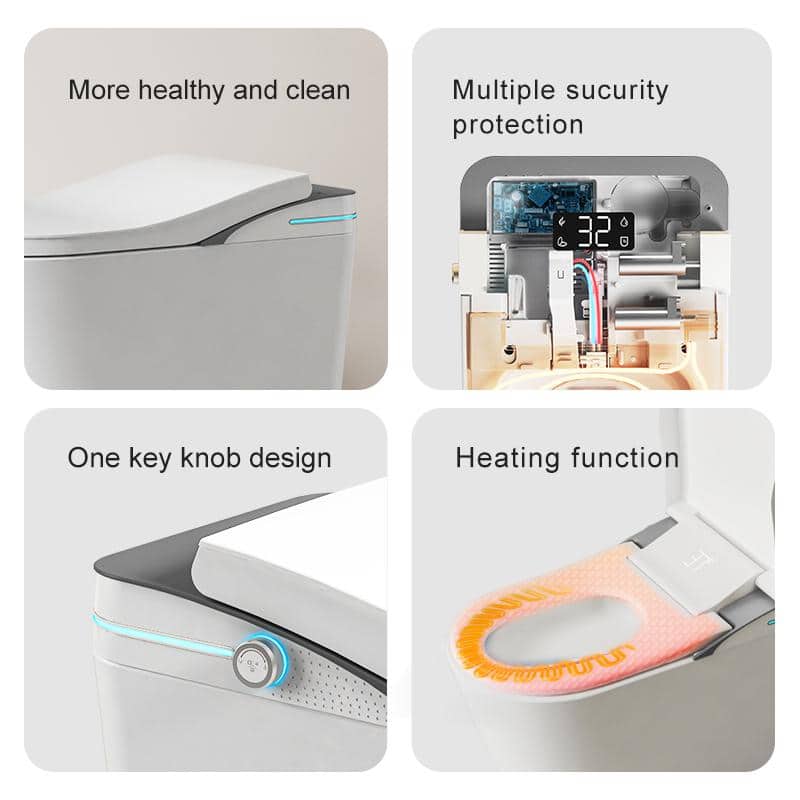 WELLFOR Elongated Smart Bidet Toilet 1.28 GPF with Auto Features and Accessories