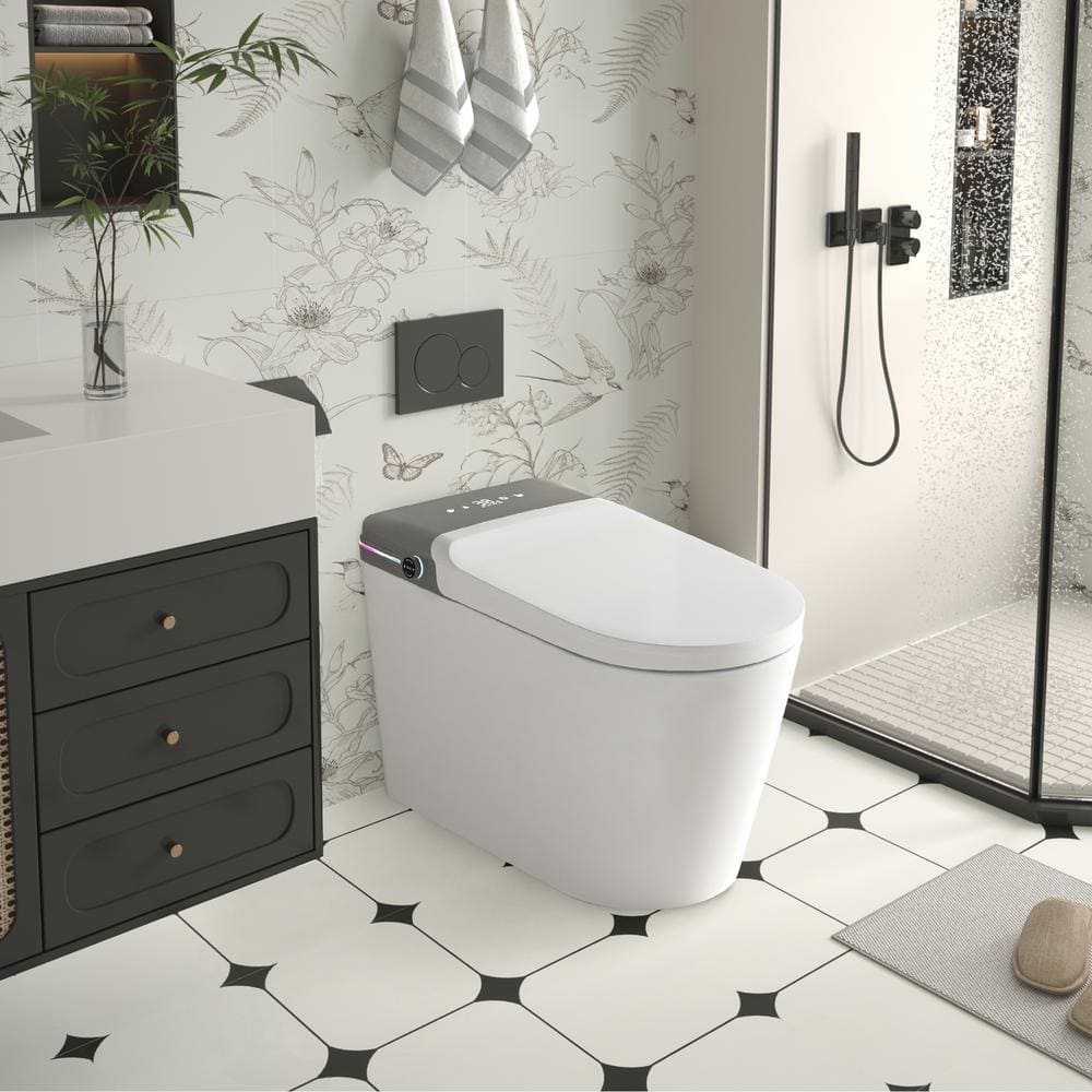 WELLFOR Elongated Smart Bidet Toilet with Automatic Features