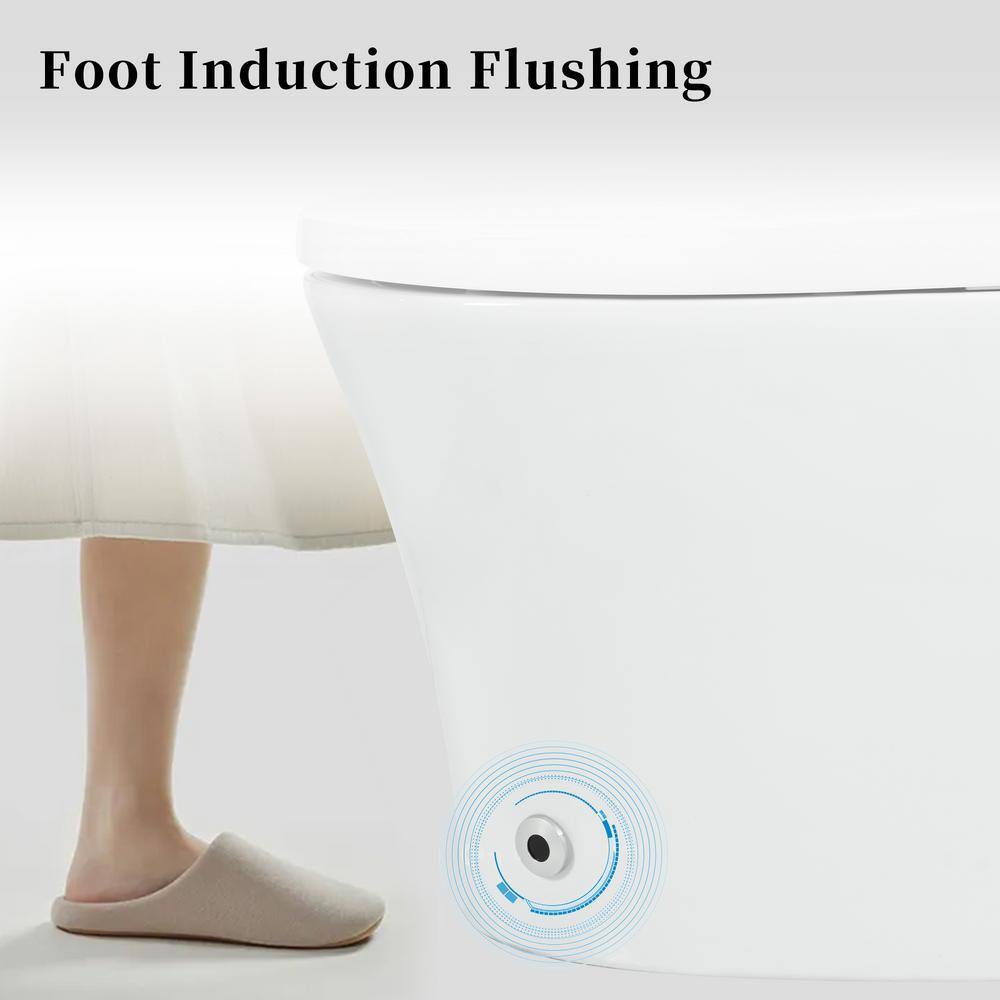 WELLFOR Elongated Smart Bidet Toilet 1.28 GPF with Heated Seat & Auto Flush