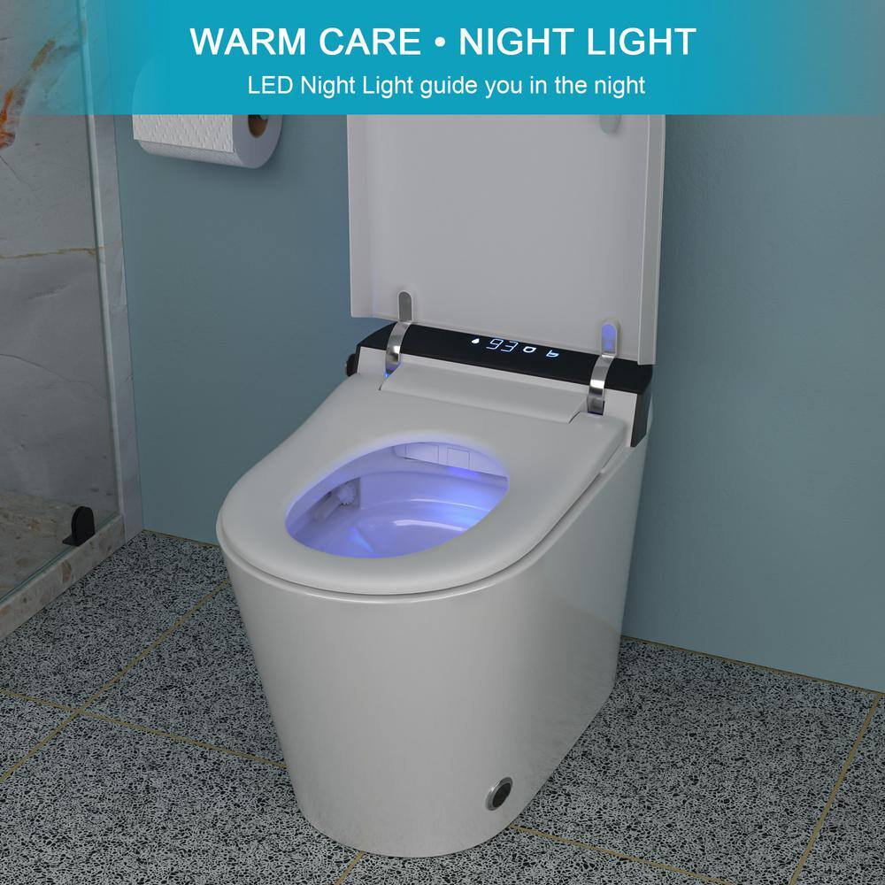 WELLFOR MT1 Elongated Heated Seat Smart Bidet Toilet with Foot Sensor in White