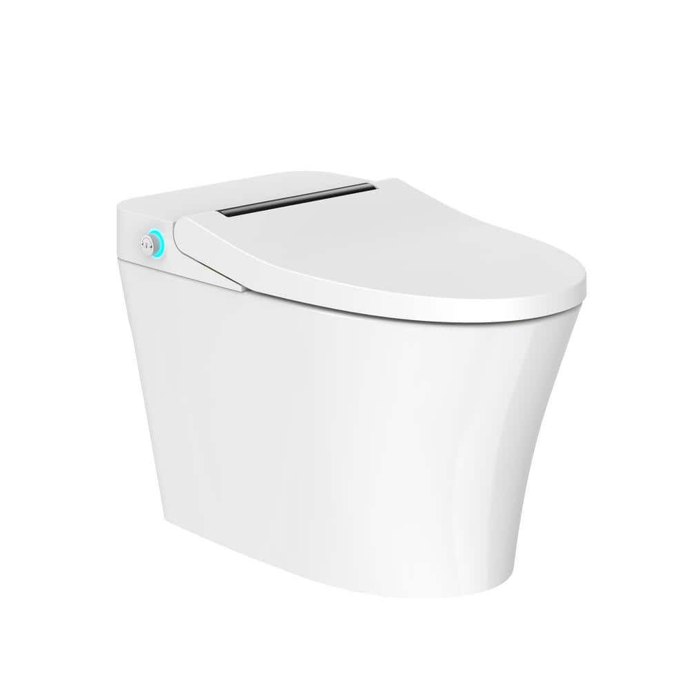 WELLFOR Elongated Dual Flush Smart Bidet Toilet with Heated Seat – White