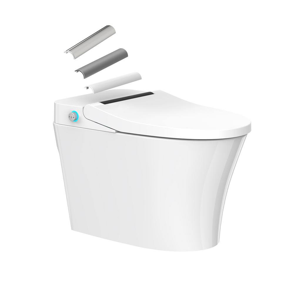 WELLFOR Elongated Dual Flush Smart Bidet Toilet with Heated Seat – White