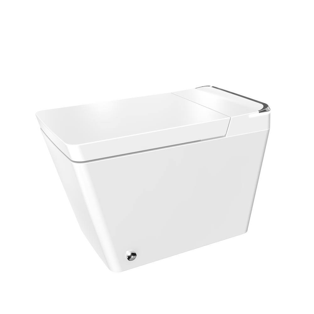 WELLFOR Elongated Dual Flush Smart Bidet Toilet in White with Auto Flush