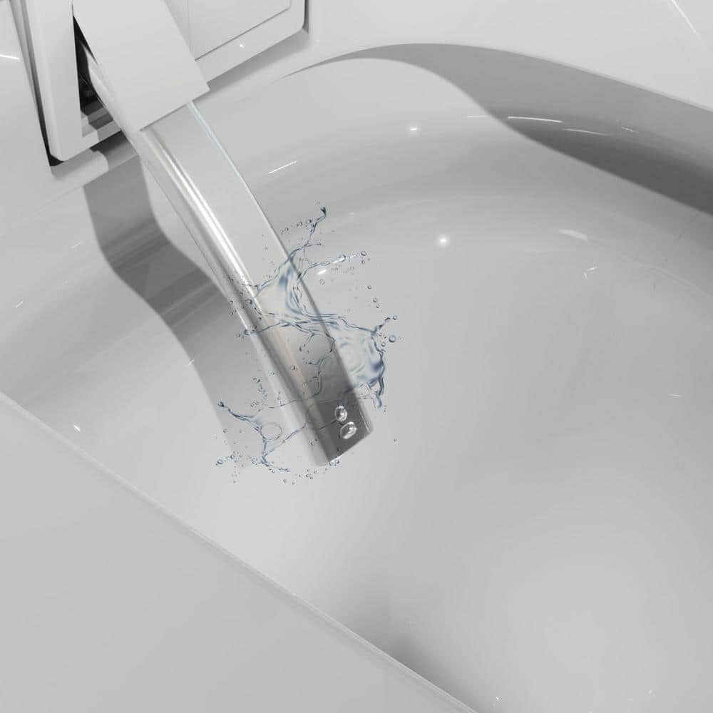 WELLFOR Elongated Dual Flush Smart Bidet Toilet in White with Auto Flush