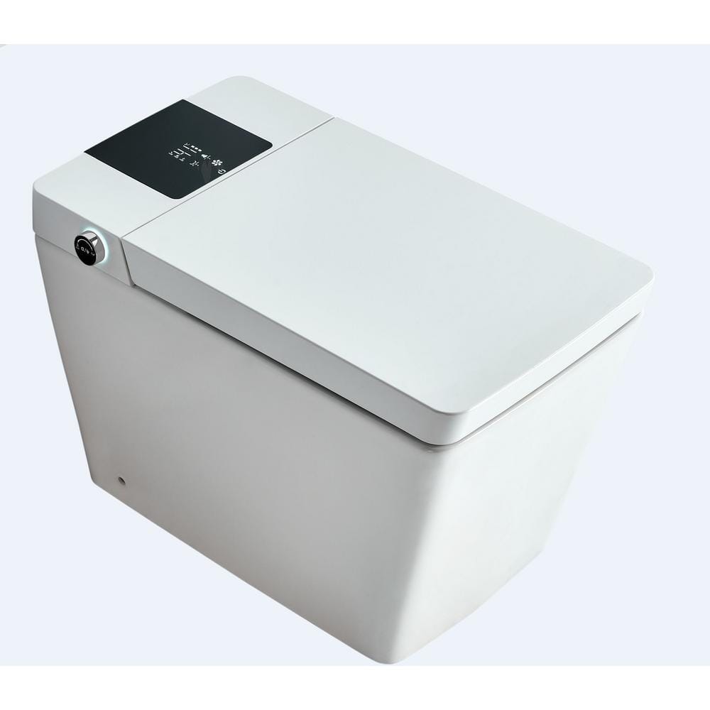 WELLFOR T2 Elongated Bidet Toilet 1.28 GPF White with Nightlight and LED Display