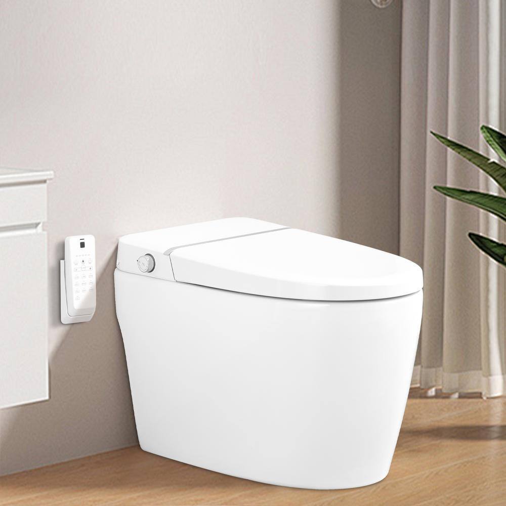 WELLFOR Elongated Smart Bidet Toilet with Self-Cleaning Nozzle, Heated Seat, and Night Light