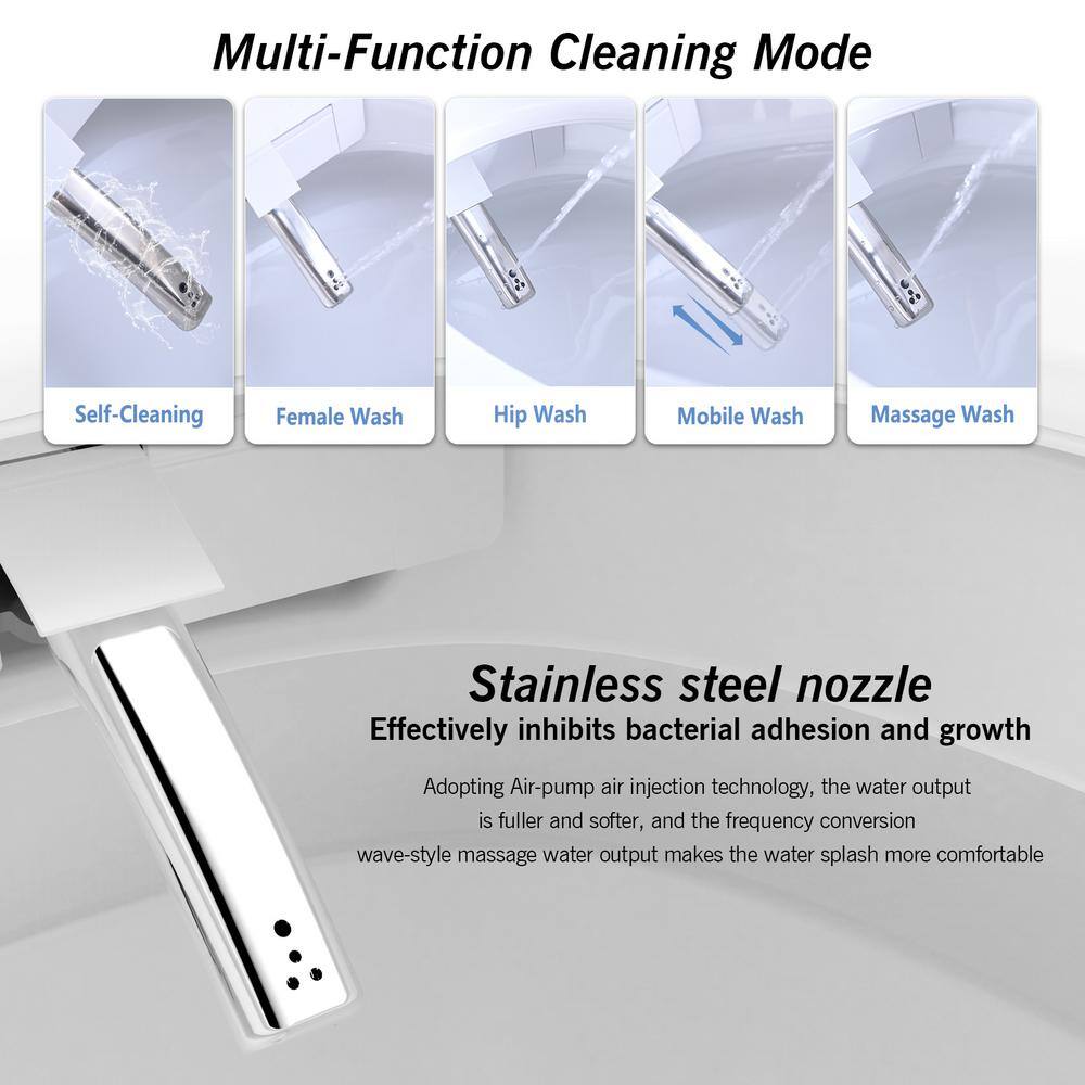 WELLFOR Elongated Smart Bidet Toilet with Foot Sensor and Heated Seat