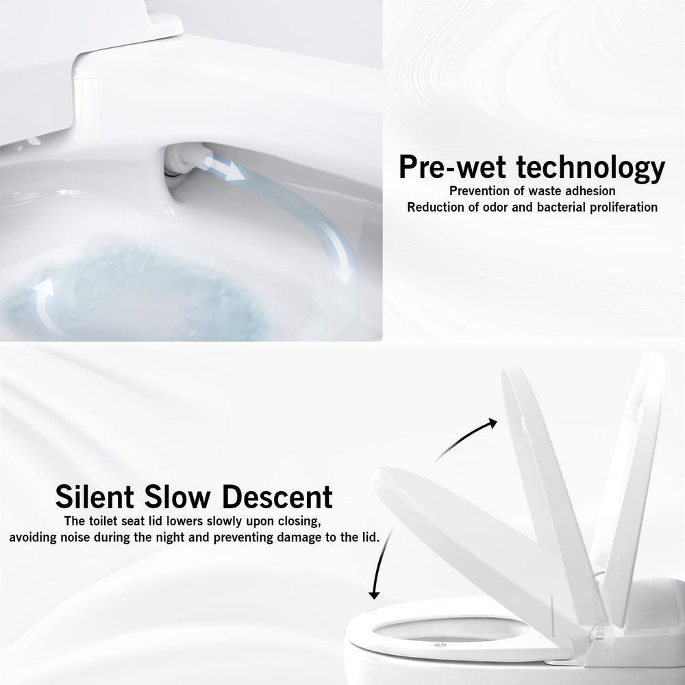 WELLFOR Elongated Smart Bidet Toilet with Foot Sensor and Heated Seat